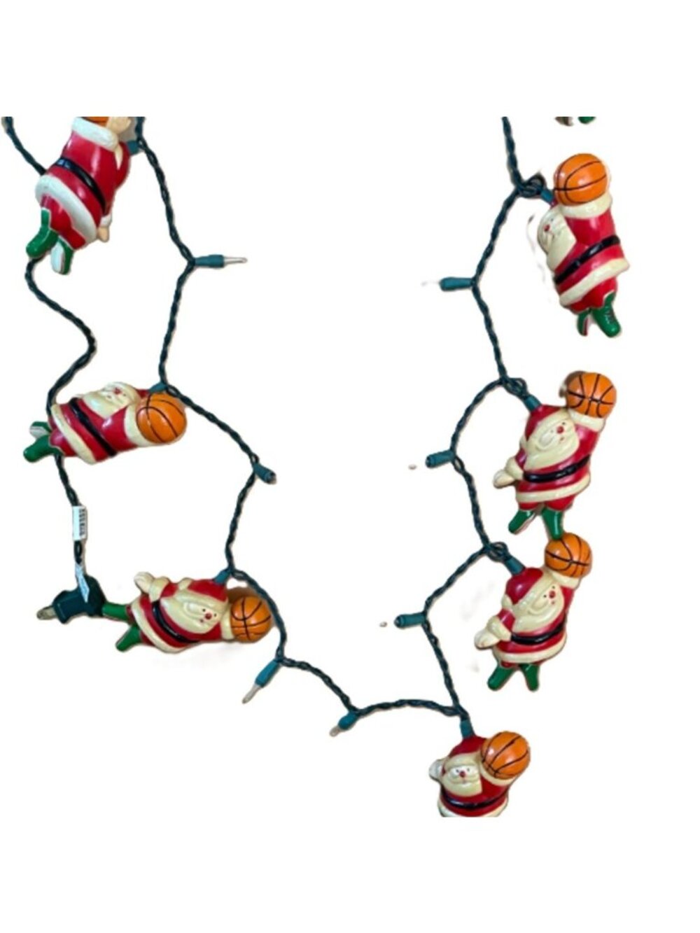 Vintage Basketball Santa Blow Mold Christmas Light Covers 10pc NEW Light Strand